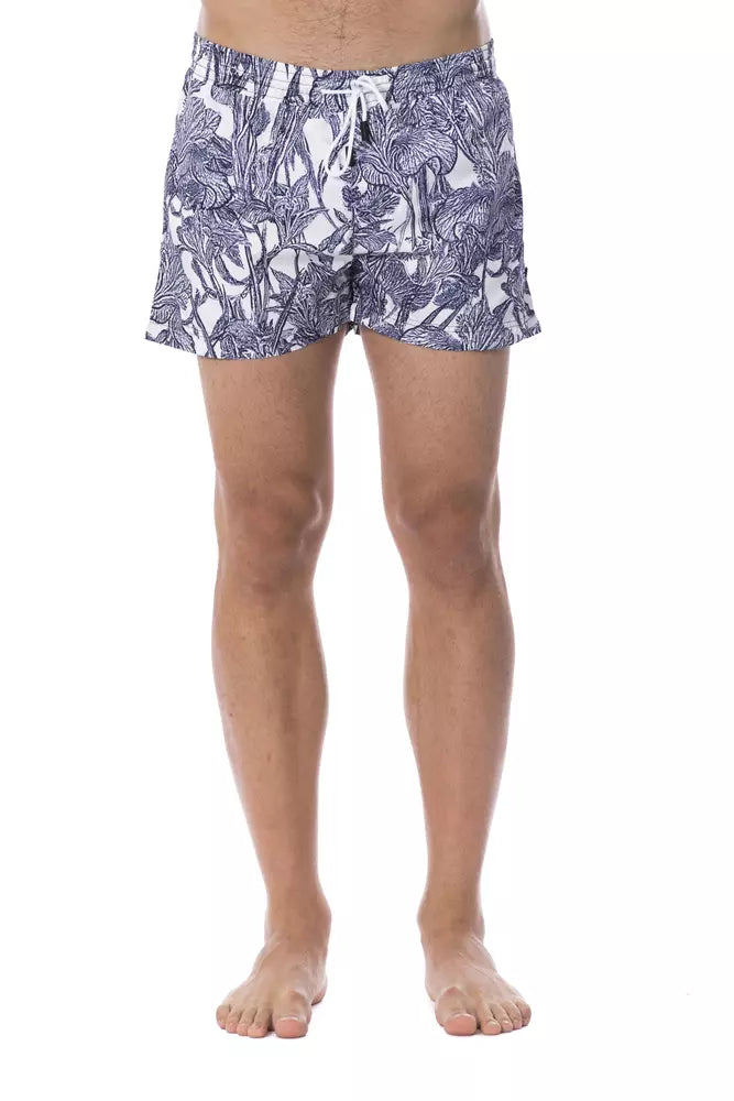 Roberto Cavalli Sport Light Blue Polyester Men Swimsuit