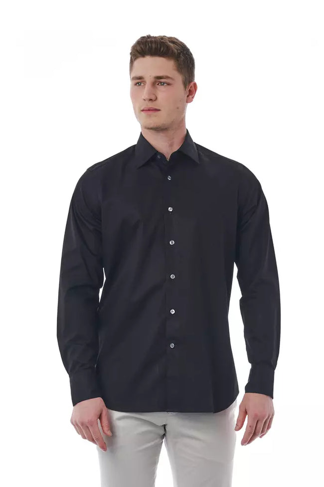 Bagutta Black Cotton Men's Shirt