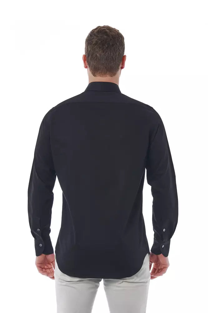 Bagutta Black Cotton Men's Shirt