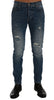 Frankie Morello Svelte Italian Denim - Slim Fit Blue Jeans
