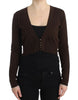 Cavalli Elegant Brown Virgin Wool Cropped Cardigan