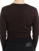 Cavalli Elegant Brown Virgin Wool Cropped Cardigan