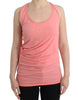 Cavalli Chic Pink Cotton Blend Tank Top