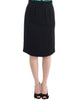 Cavalli Elegant Black Wool Pencil Skirt