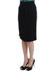 Cavalli Elegant Black Wool Pencil Skirt