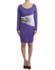 Cavalli Elegant Purple Floral Jersey Dress