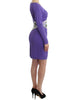 Cavalli Elegant Purple Floral Jersey Dress