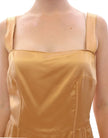 Dolce & Gabbana Elegant Bronze Silk Knee-Length Sheath Dress