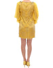 Dolce & Gabbana Yellow Lace Crystal Embellished Mini Dress