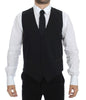 Dolce & Gabbana Elegant Silk-Wool Black Dress Vest