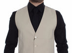 Dolce & Gabbana Elegant Beige Cotton Blend Dress Vest