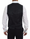 Dolce & Gabbana Elegant Gray Striped Dress Vest