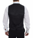 Dolce & Gabbana Elegant Striped Gray Dress Vest