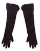 Dolce & Gabbana Elegant Elbow Length Purple Fur Gloves