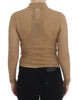 Dolce & Gabbana Beige Knitted Cotton Polo Cardigan Sweater