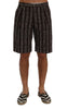 Dolce & Gabbana Bordeaux Striped Cotton Knee High Shorts