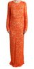 Dolce & Gabbana Elegant Long-Sleeve Full-Length Orange Sheath Dress