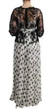 Dolce & Gabbana Elegant Polka Dotted Full Length Gown