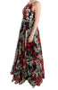 Dolce & Gabbana Floral Maxi Gown with Sunflower Print and Crystals