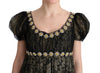 Dolce & Gabbana Sunflower Lace Crystal Maxi Shift Dress