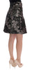 Dolce & Gabbana Elegant Black Silver-Floral Straight Skirt
