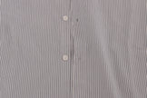 Frankie Morello Elegant White & Blue Striped Casual Shirt