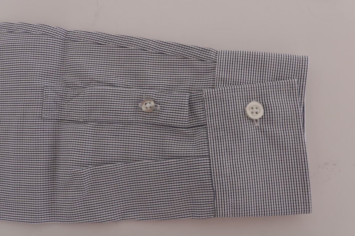 Frankie Morello Chic Blue Checkered Casual Shirt