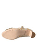 Dolce & Gabbana Gold Jacquard Crystal Mary Janes Pumps Shoes