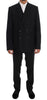 Dolce & Gabbana Elegant Black Wool Three-Piece Suit