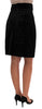 Dolce & Gabbana Baroque Embroidered Velvet Pencil Skirt