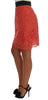 Dolce & Gabbana Orange Macramé Lace Pencil Skirt