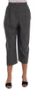 Dolce & Gabbana Elegant Gray Check Capri Wool Pants