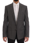 Dolce & Gabbana Sleek Gray Checkered Wool Blazer