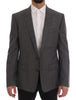 Dolce & Gabbana Sleek Gray Checkered Wool Blazer