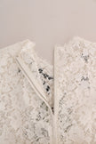 Dolce & Gabbana Elegant White Lace Embellished Mini Blouse