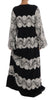 Dolce & Gabbana Elegant Silk Floral Lace Kaftan Maxi Dress