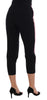 Dolce & Gabbana Chic Black Capri Pants with Pink Side Stripes