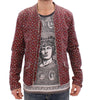 Dolce & Gabbana Exclusive Boxer Print Bordeaux Leather Jacket