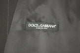 Dolce & Gabbana Elegant Black Striped Wool Dress Vest