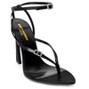 Saint Laurent Black Leather E Raso Sandal