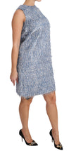 Dolce & Gabbana Elegant Light Blue Fringe Shift Dress