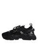 Dolce & Gabbana Black Leather Daymaster Low Top Sneaker Shoes