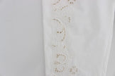 Dolce & Gabbana Elegant White Floral Cutout Dress Pants