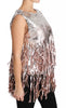 Dolce & Gabbana Golden Pink Sequined Fringe Elegance Top