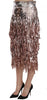Dolce & Gabbana Metallic Sequin Tulle High-Waist Midi Skirt