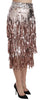 Dolce & Gabbana Metallic Sequin Tulle High-Waist Midi Skirt