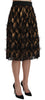 Dolce & Gabbana Elegant Gold Black Silk Blend High Waist Skirt