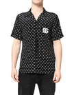 Dolce & Gabbana Black Polka Dot Short Sleeves Casual Shirt