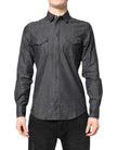 Dolce & Gabbana Gray Cotton Long Sleeves Casual Shirt
