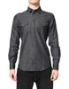 Dolce & Gabbana Gray Cotton Long Sleeves Casual Shirt